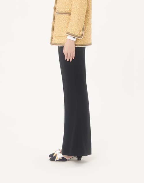 Valentino - Dry Diagonal Wool Trousers - Black - Woman - Trousers And Shorts
